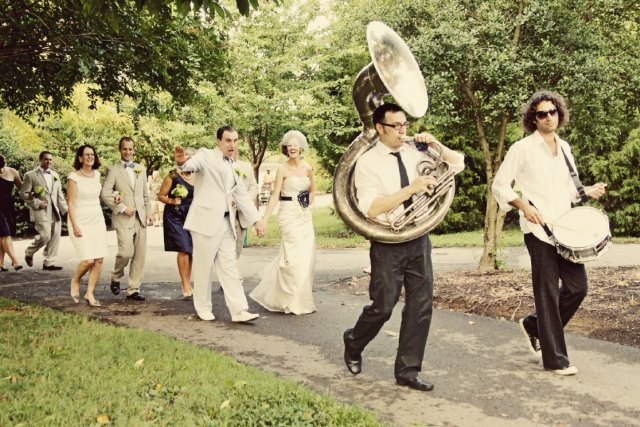 processional to reception, nashville wedding, halfbrass band